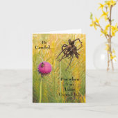Happy Birthday Spider and Bee Warning Card Karte (Gelbe Blume)