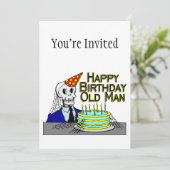 Happy Birthday Spider Web Alter Mann Einladung (Stehend Vorderseite)