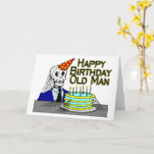 Happy Birthday Spider Web Old Man Karte (Gelbe Blume)