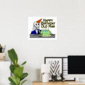 Happy Birthday Spider Web Old Man Poster (Heimbüro)