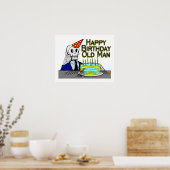Happy Birthday Spider Web Old Man Poster (Küche)