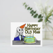 Happy Birthday Spider Web Old Man Postkarte (Stehend Vorderseite)