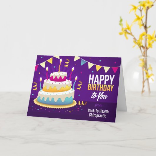 Happy Birthday Spine Candles Chiropractic Card Karte (Gelbe Blume)