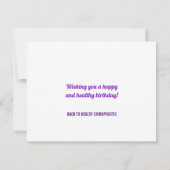 Happy Birthday Spine Candles Chiropractic Karte (Rückseite)