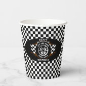 Happy Birthday Sports Car Racing Celebration Party Pappbecher (Rückseite)