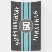 Happy Birthday Sports Jersey Streifen Name und Alt Banner (Vertikal)