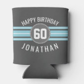 Happy Birthday Sports Jersey Streifen Name und Alt Dosenkühler (Rückseite)