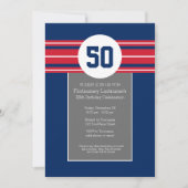 Happy Birthday Sports Jersey Streifen Name und Alt Einladung (Vorderseite)