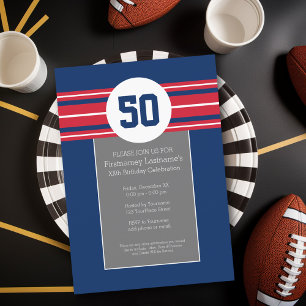 Happy Birthday Sports Jersey Streifen Name und Alt Einladung