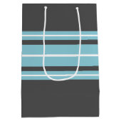 Happy Birthday Sports Jersey Streifen Name und Alt Mittlere Geschenktüte (Rückseite)