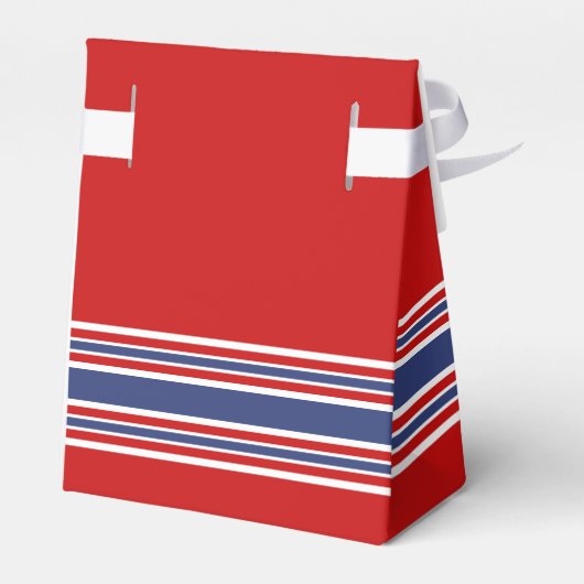 Happy Birthday Sports Stripes with Age - Red Blue Geschenkschachtel (Rückseite)