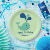 Happy Birthday Spouting Whale Party Plate Pappteller (Party)