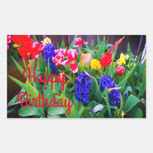 Happy Birthday Spring Flowers #3 Stickers (Vorderseite)