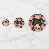 Happy Birthday Spring Peach Blume Garden Pattern Konfetti (Vorderseiten)