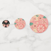 Happy Birthday Spring Peach Blume Garden Pattern Konfetti (Rückseiten)