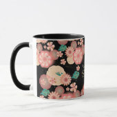 Happy Birthday Spring Peach Blume Garden Pattern Tasse (Links)