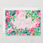 Happy Birthday Spring Summer Garden Bloral Blush Karte (Vorderseite)