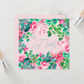 Happy Birthday Spring Summer Garden Bloral Blush Karte (Vorderseite/Rückseite Beispiel)