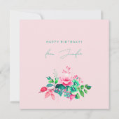 Happy Birthday Spring Summer Garden Bloral Blush Karte (Rückseite)