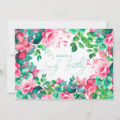 Happy Birthday Spring Summer Garden Floral Karte (Vorderseite)