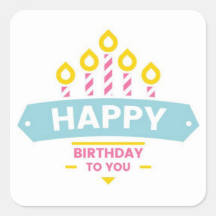 Happy Birthday Square Sticker