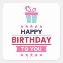 Happy Birthday Square Sticker