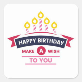 Happy Birthday Square Sticker