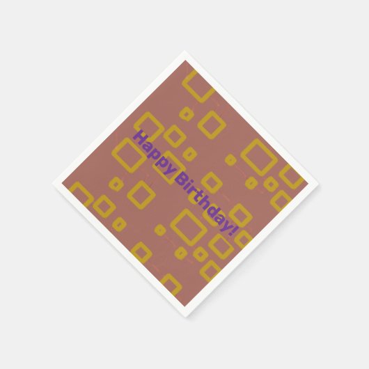 Happy Birthday Squares Serviette (Ecke)