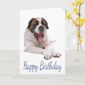 Happy Birthday St Bernard Puppy Dog Grußkarte Karte (Gelbe Blume)