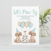 Happy Birthday Standard Poodle Hunde Einladung (Stehend Vorderseite)