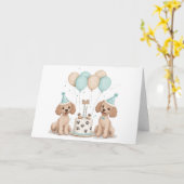 Happy Birthday Standard Poodle Hunde Karte (Gelbe Blume)