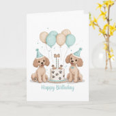 Happy Birthday Standard Poodle Hunde Karte (Gelbe Blume)