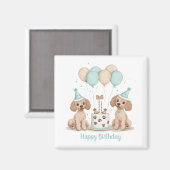 Happy Birthday Standard Poodle Hunde Magnet (Vorderseite/Rückseite)