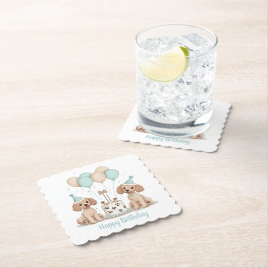 Happy Birthday Standard Poodle Hunde Untersetzer (Vor Ort)