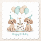 Happy Birthday Standard Poodle Hunde Untersetzer (Vorderseite)