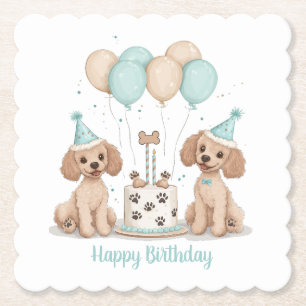 Happy Birthday Standard Poodle Hunde Untersetzer