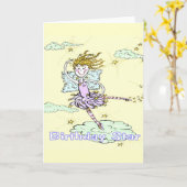 Happy Birthday Star Fairy Grußkarte Karte (Gelbe Blume)