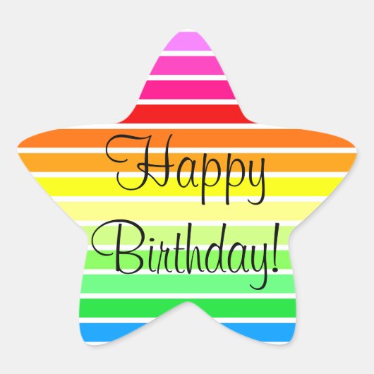 Happy Birthday - Star Rainbow Sticker (Vorderseite)