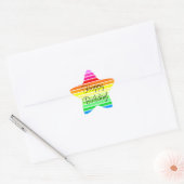 Happy Birthday - Star Rainbow Sticker (Umschlag)