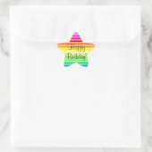 Happy Birthday - Star Rainbow Sticker (Tasche)