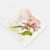 Happy Birthday Stargazer Lily Floral Fotografie Serviette (Ecke)