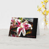 Happy Birthday ~ Stargazer Lily Karte (Gelbe Blume)