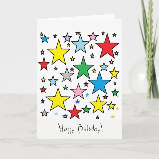Happy Birthday Stars Card Karte (Vorderseite)