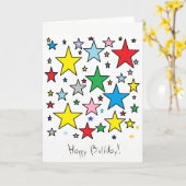 Happy Birthday Stars Card Karte (Gelbe Blume)