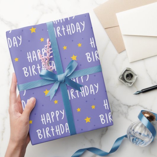 Happy Birthday Stars Geschenkpapier (Schenken)