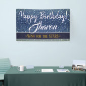 Happy Birthday | Stars Sky Blue Galaxy Banner (Messeveranstaltung)