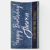 Happy Birthday | Stars Sky Blue Galaxy Banner (Vertikal)