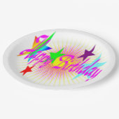 " HAPPY BIRTHDAY " STARTEN PAPPTELLER (Schrägansicht)