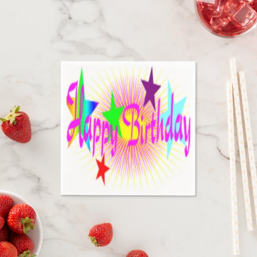 " HAPPY BIRTHDAY " STARTEN SERVIETTE (Beispiel)