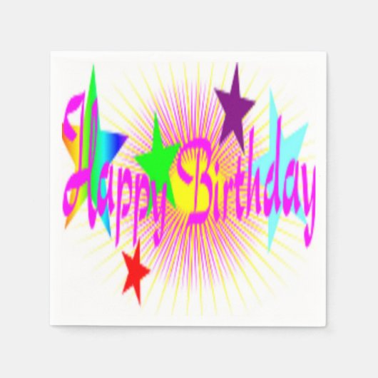 " HAPPY BIRTHDAY " STARTEN SERVIETTE (Vorderseite)